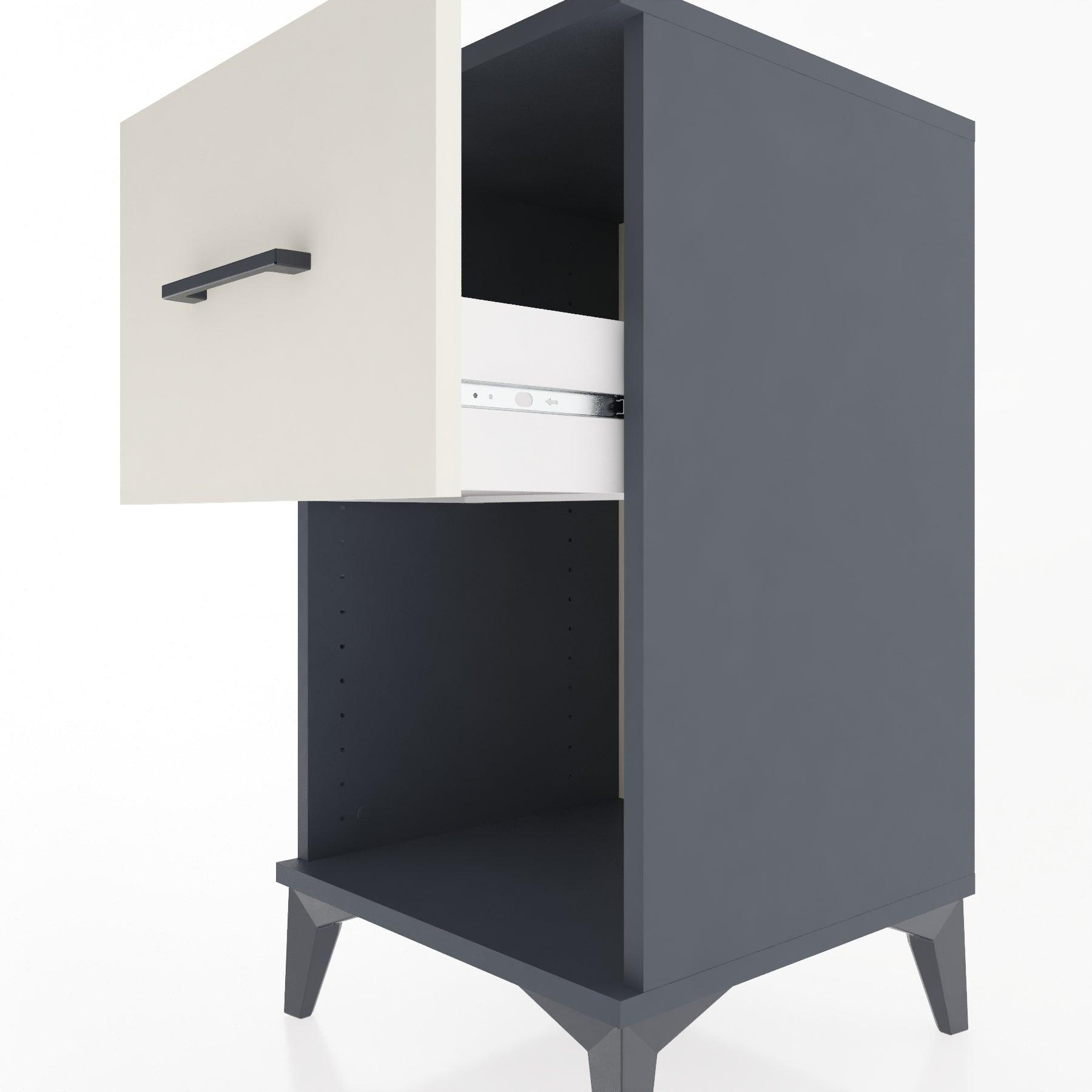 Woodntry Modular Nightstand Anthracite 44x44x68 cm with Drawers and Shelves CR9-2