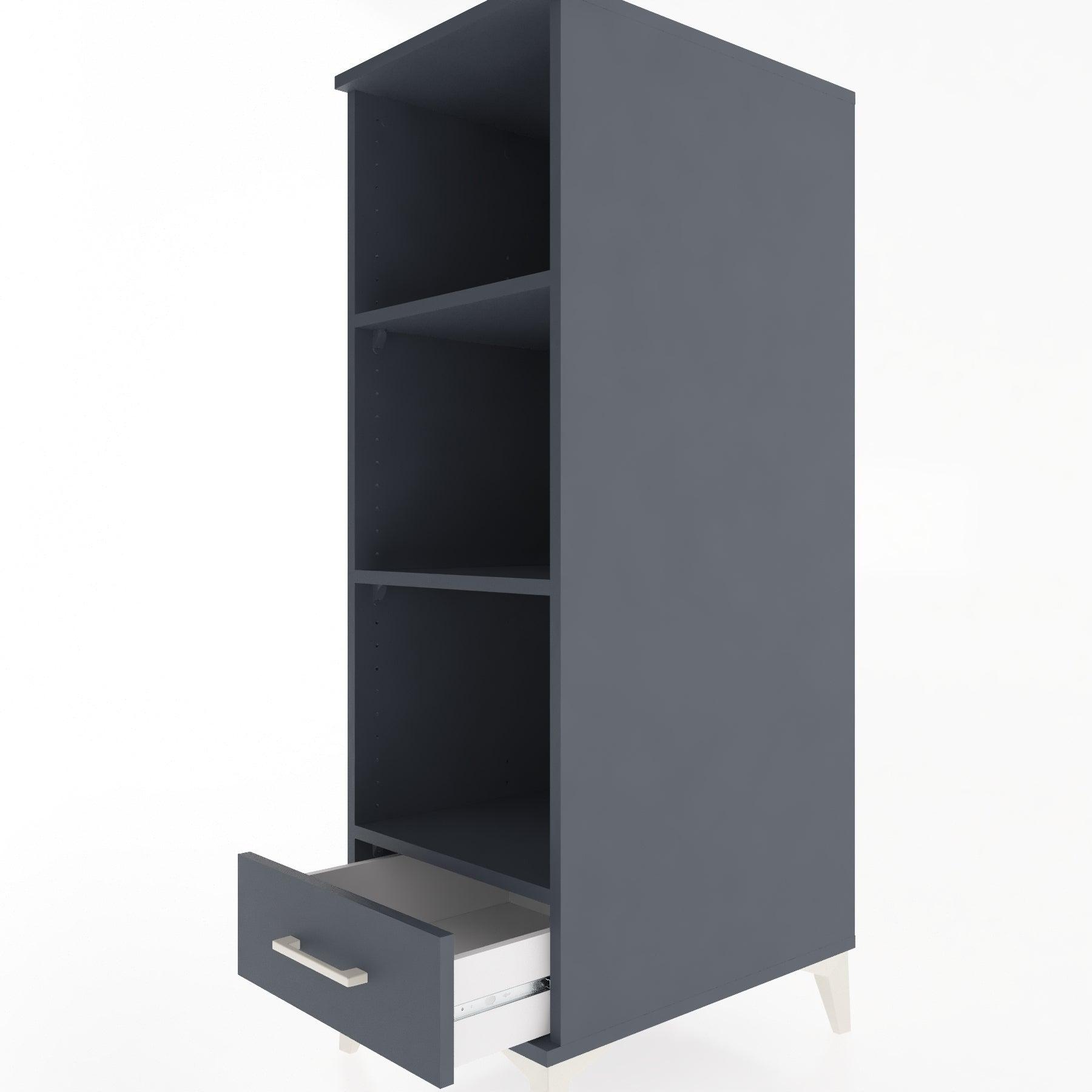 Woodntry Modular Cabinet Anthracite 44x30x122 cm with Drawers and Shelves CR109-2