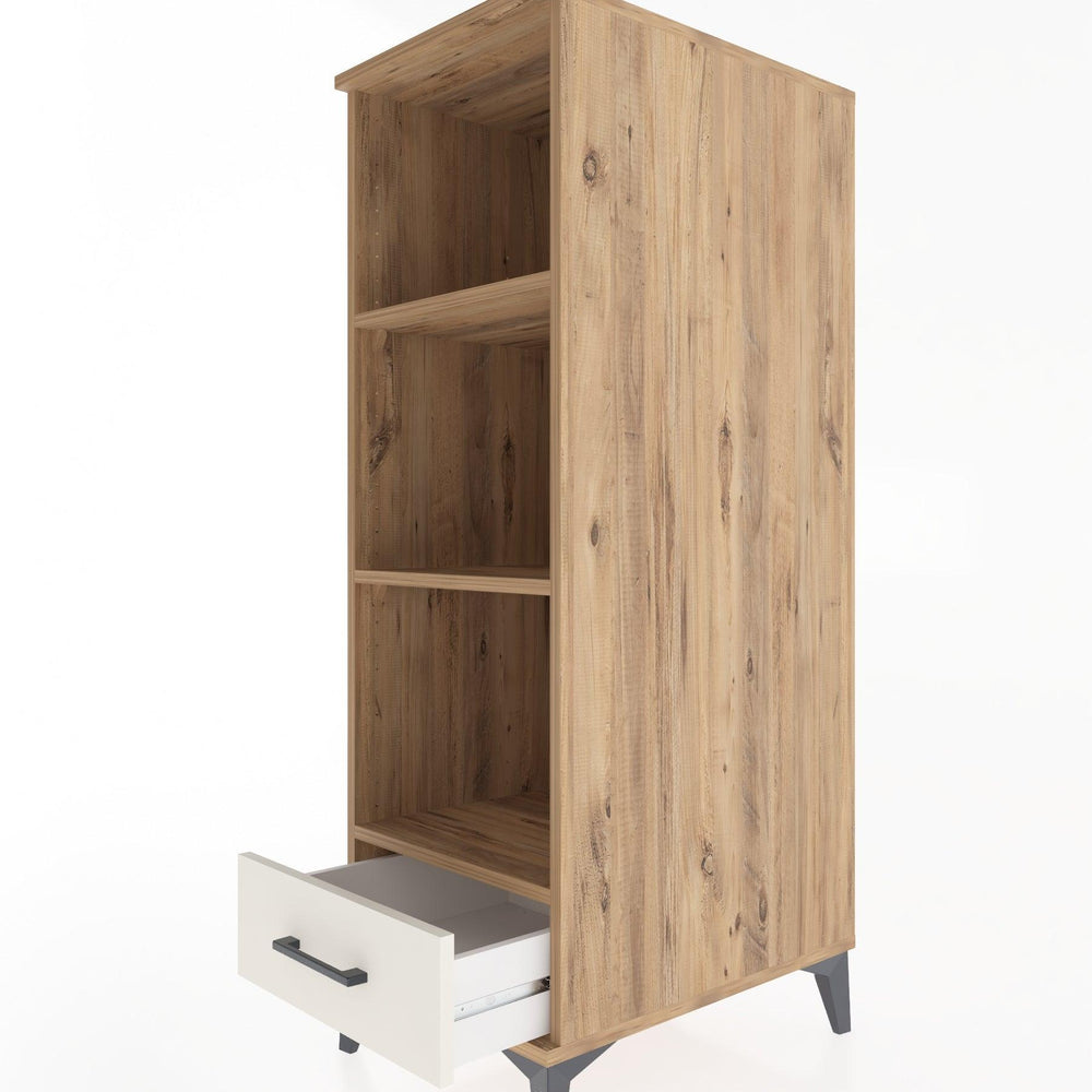 Woodntry Modüler Dolap Çam 44x30x122 cm Çekmeceli ve Raflı CR109-3
