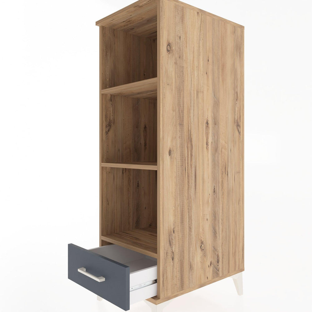 Woodntry Modüler Dolap Çam 44x30x122 cm Çekmeceli ve Raflı CR109-3