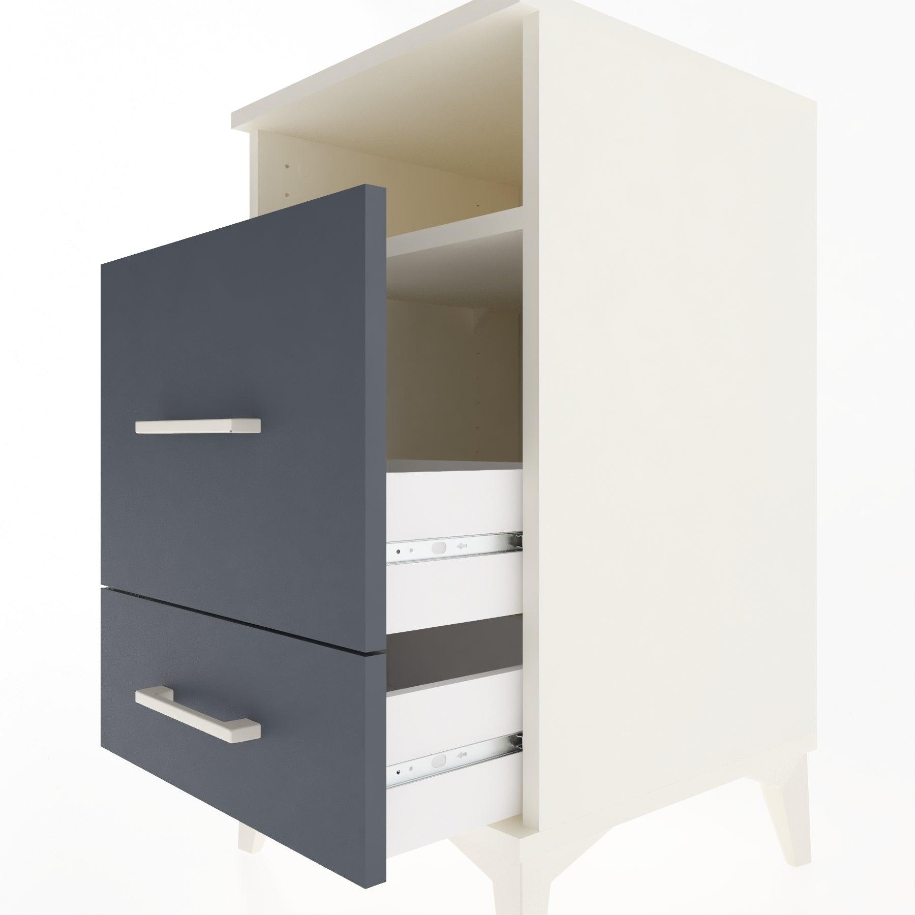 Woodntry Modular Nightstand Moonstone 44x44x68 cm with Drawer and Shelf CR10-1