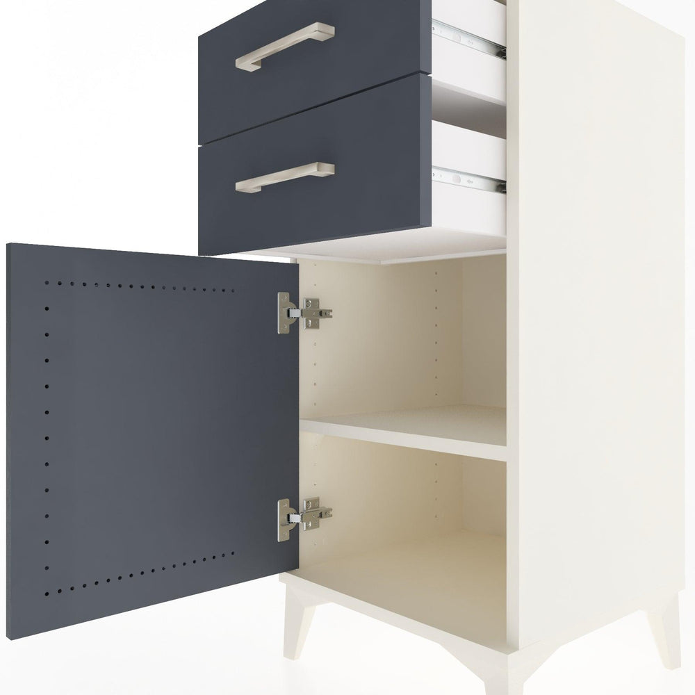 Woodntry Modular Nightstand Moonstone 44x44x84 cm with Cover and Drawer KC32-1