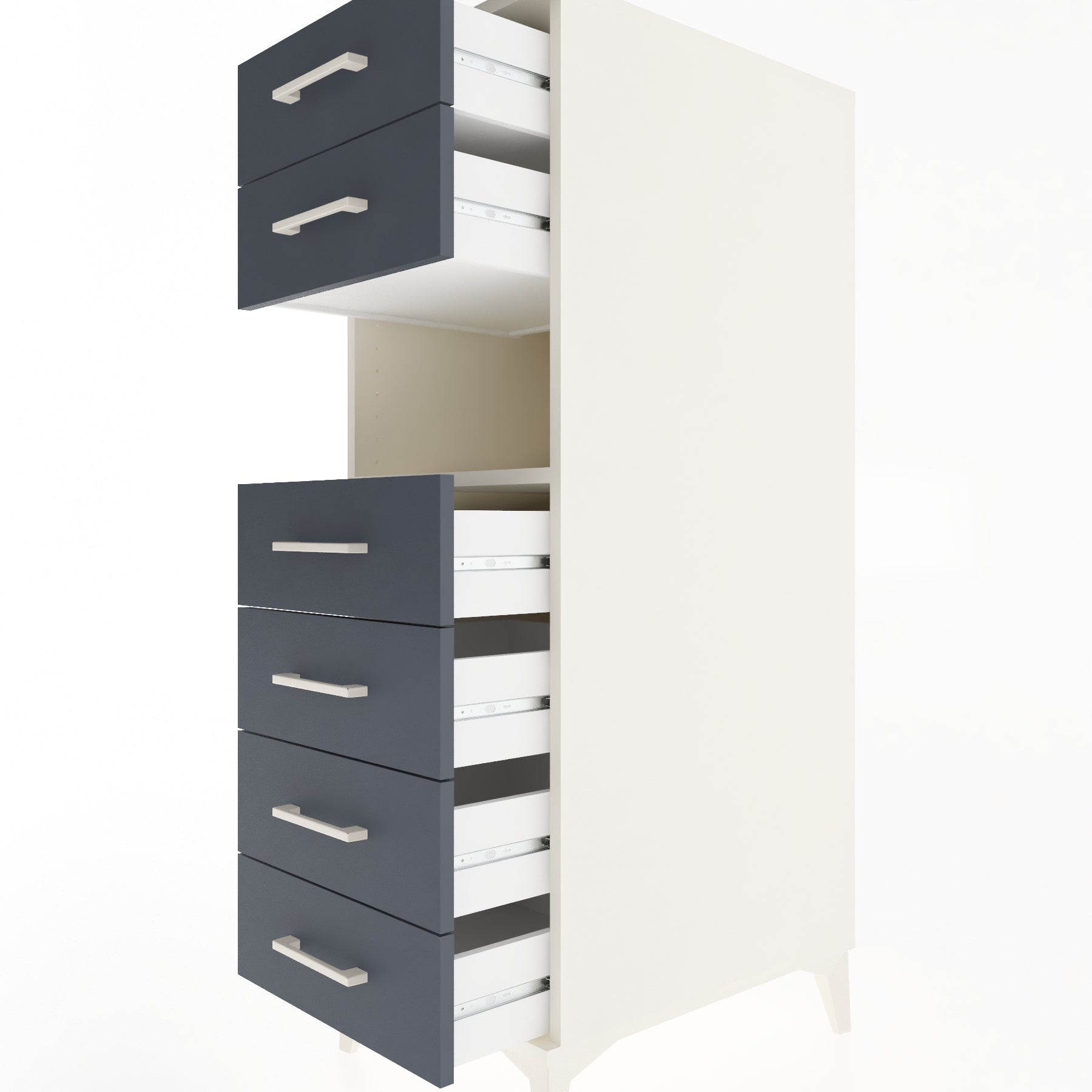 Woodntry Modular Cabinet Moonstone 44x59x122 cm with Drawers and Shelves CR60-1