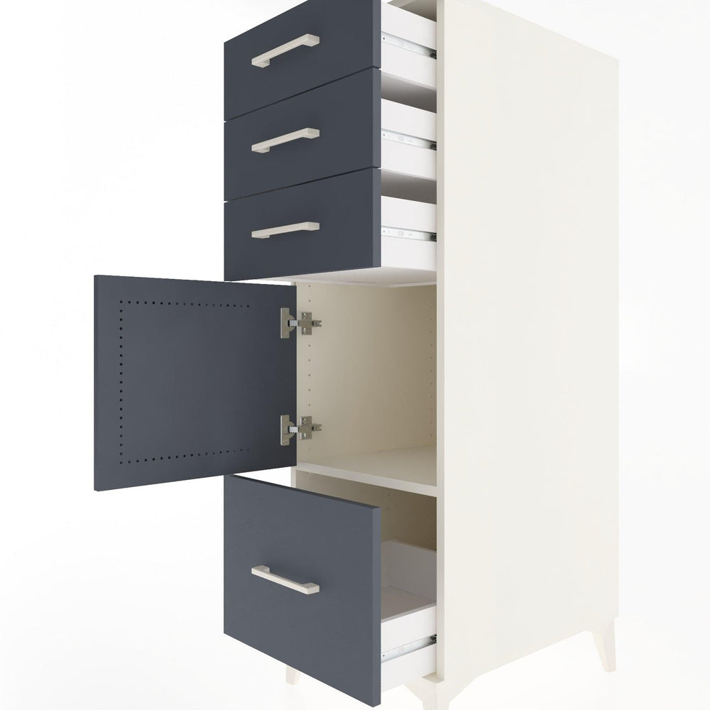 Woodntry Modular Cabinet Moonstone 44x30x122 cm with Doors and Drawers KC10-1