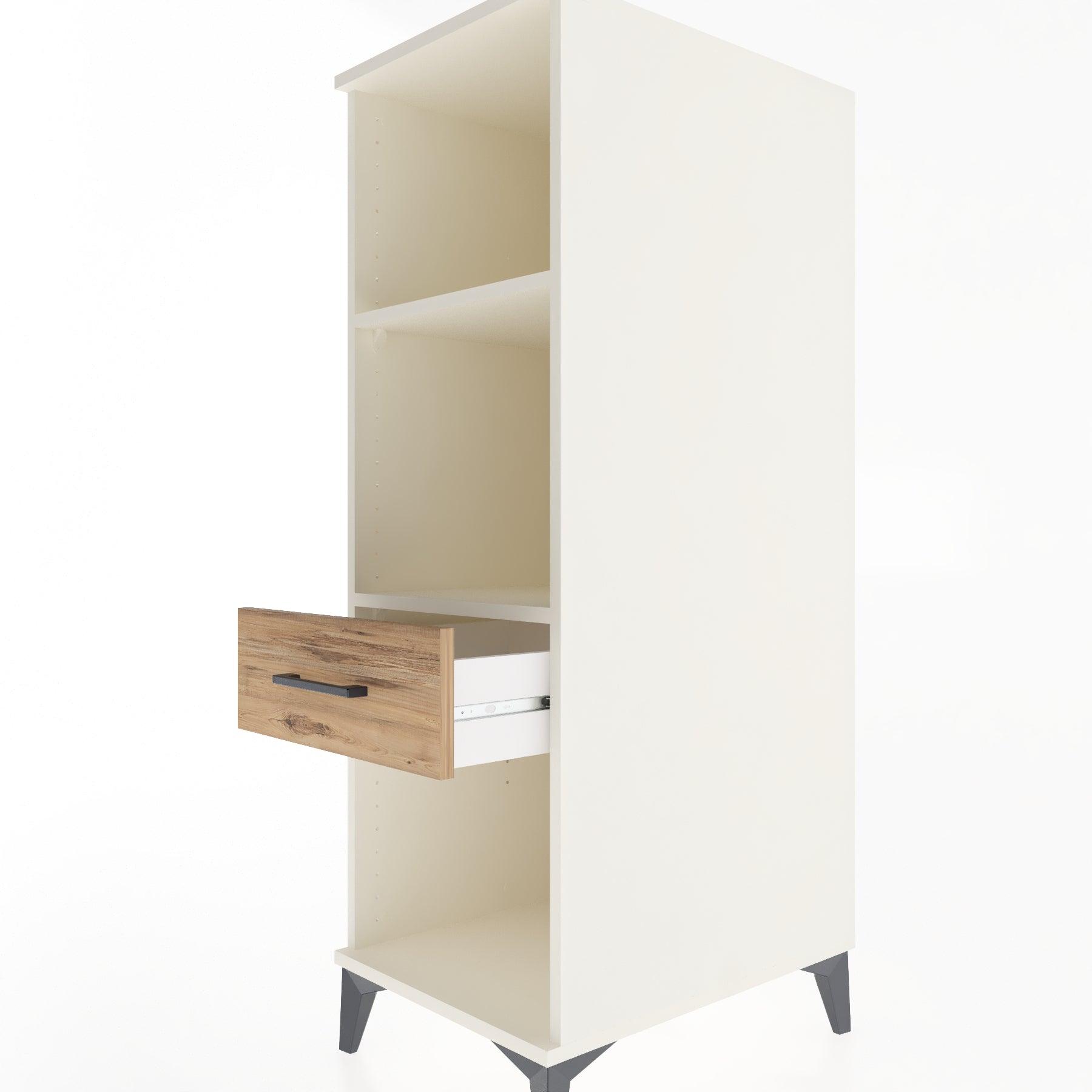Woodntry Modular Cabinet Moonstone 44x59x122 cm with Drawers and Shelves CR110-1