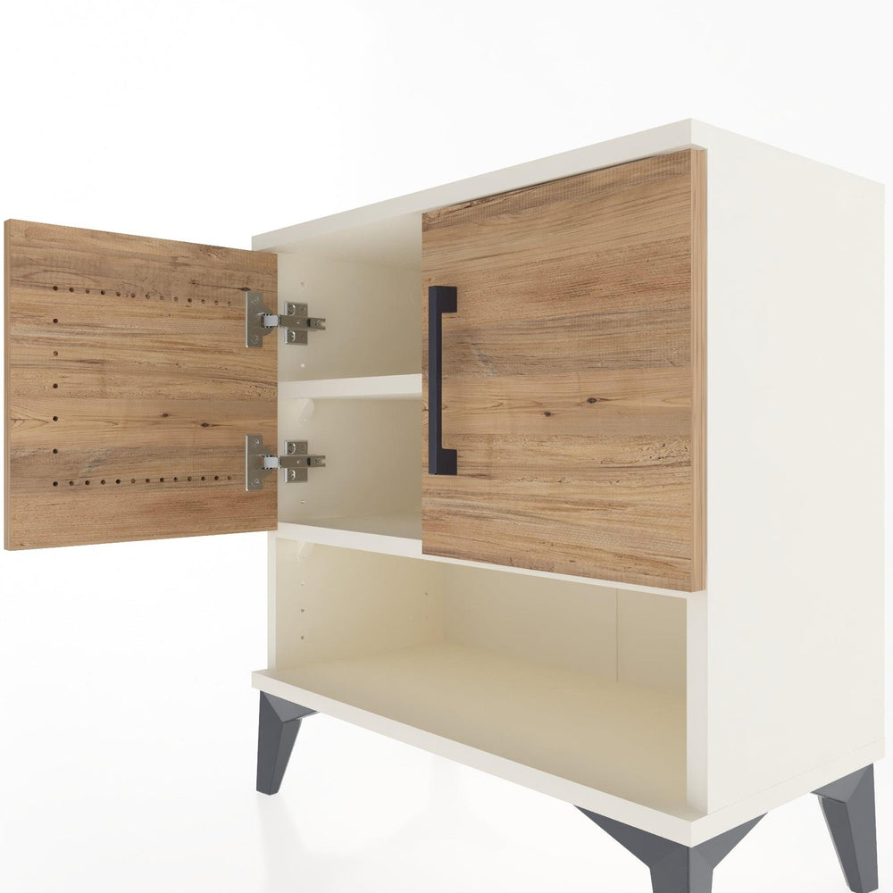 Woodntry Modular Nightstand Moonstone 60x30x52 cm with Cover and Shelf KR10-1