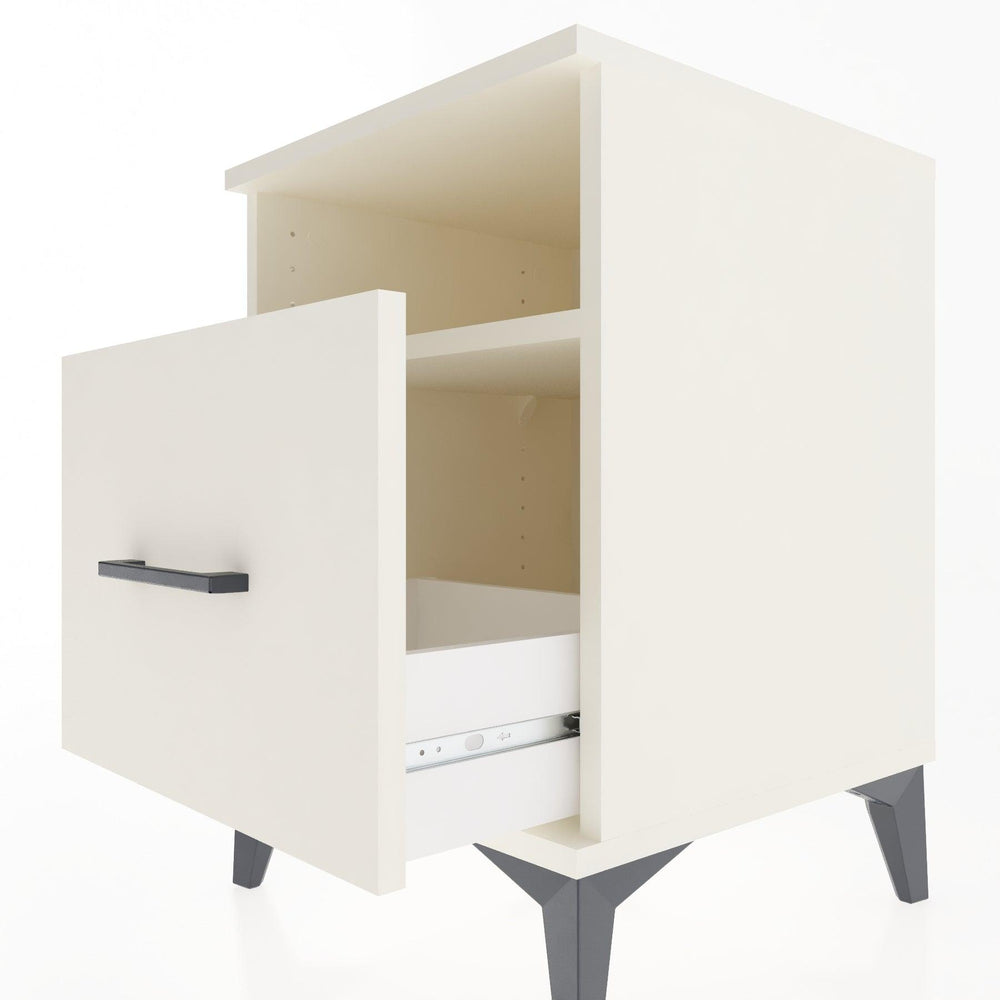 Woodntry Modular Nightstand Moonstone 44x44x52 cm with Drawer and Shelf CR10-1