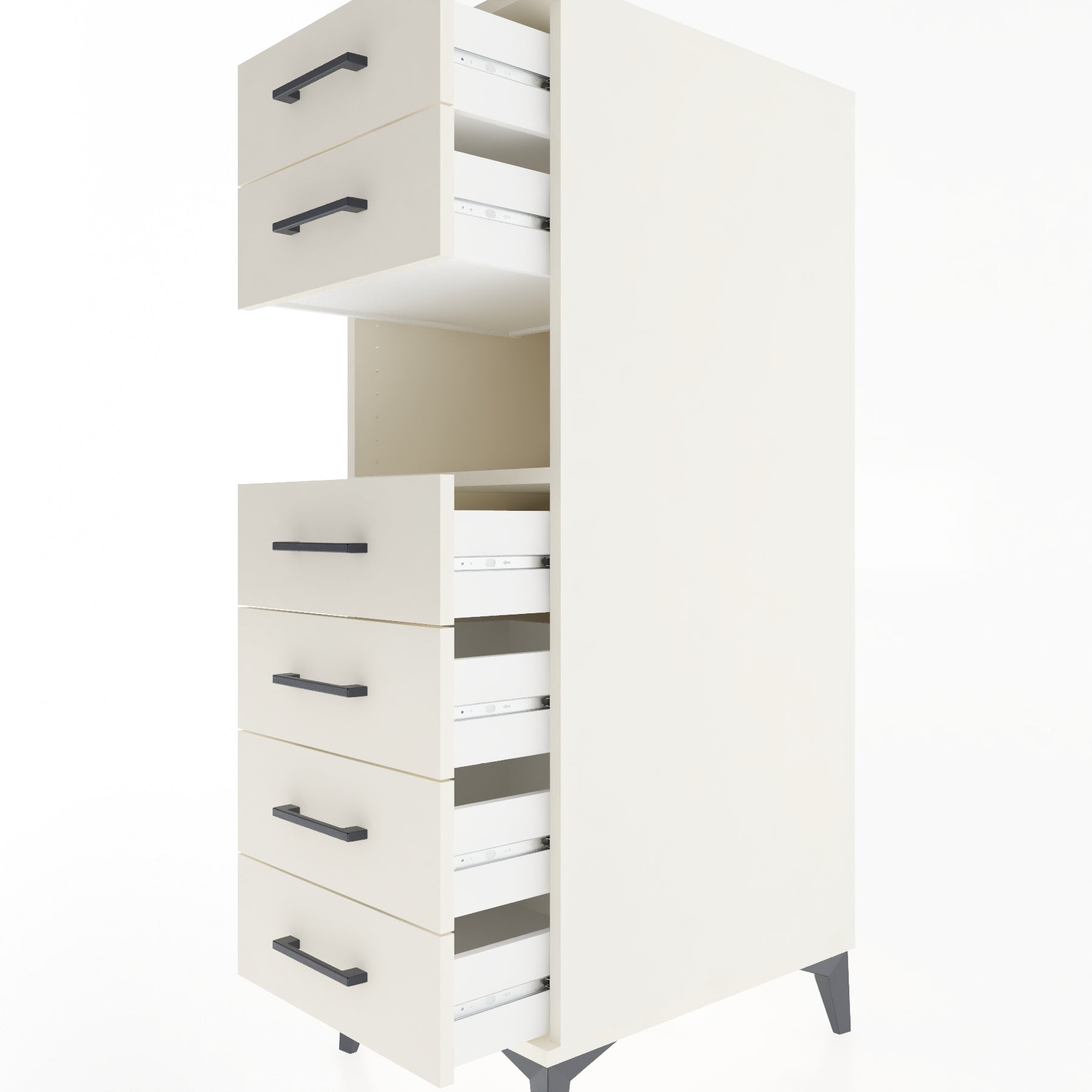 Woodntry Modular Cabinet Moonstone 44x59x122 cm with Drawers and Shelves CR60-1