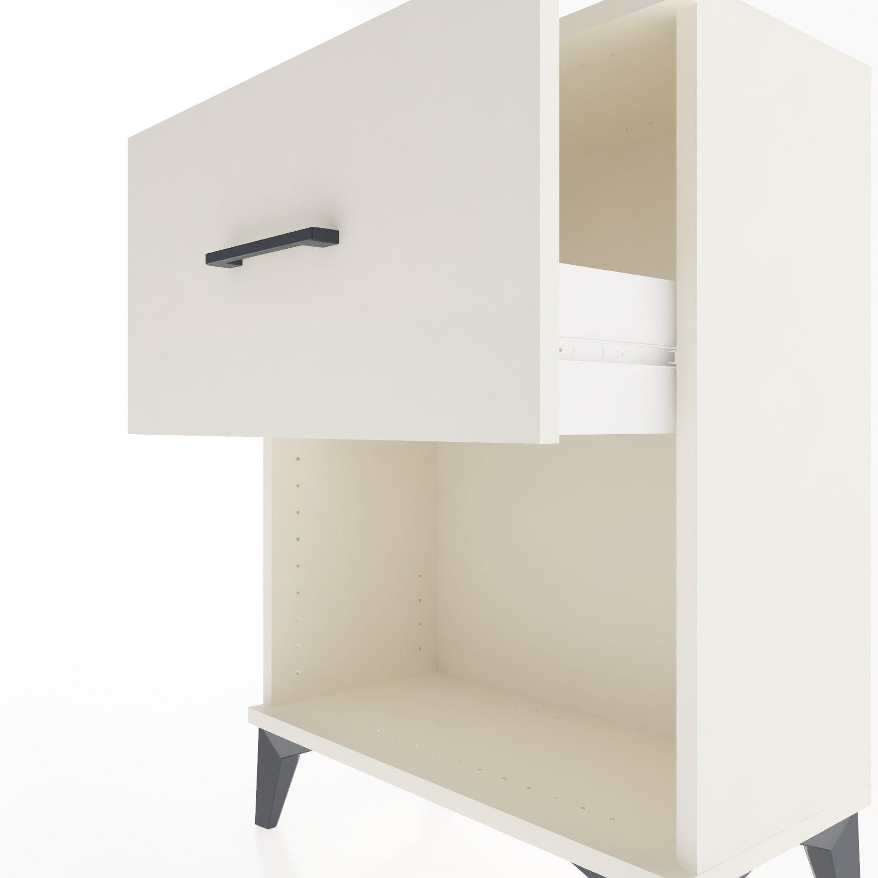 Woodntry Modular Nightstand Moonstone 60x30x68 cm with Drawer and Shelf CR10-1
