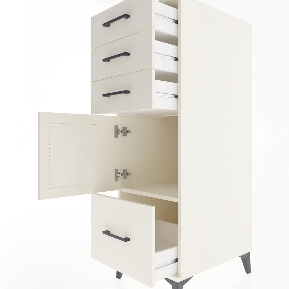 Woodntry Modüler Dolap Aytaşı 44x59x122 cm Kapaklı ve Çekmeceli KC10-1