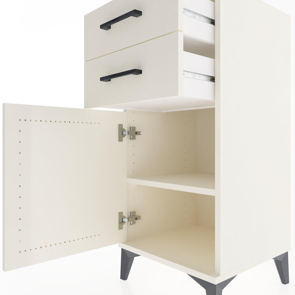 Woodntry Modular Nightstand Moonstone 44x44x84 cm with Cover and Drawer KC32-1