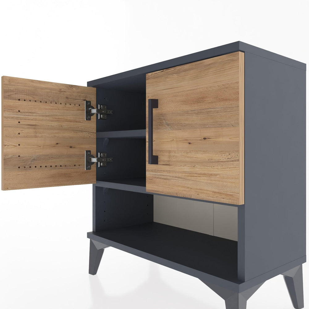 Woodntry Modular Nightstand Anthracite 60x30x52 cm with Cover and Shelf KR10-2