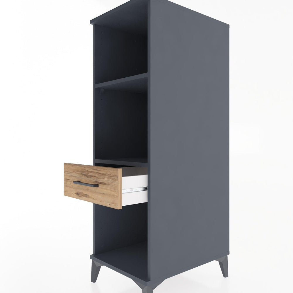 Woodntry Modular Cabinet Anthracite 44x30x122 cm with Drawers and Shelves CR110-2