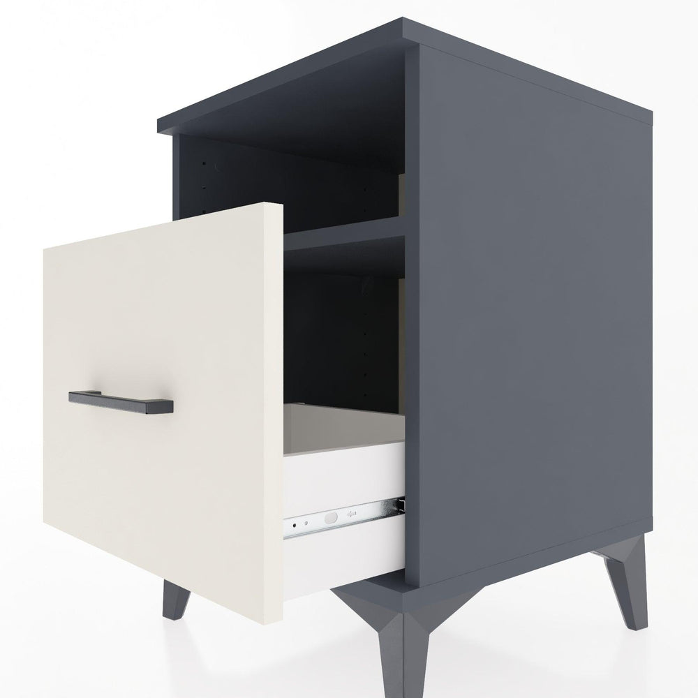 Woodntry Modular Nightstand Anthracite 44x44x52 cm with Drawers and Shelves CR10-2