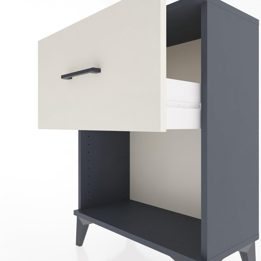 Woodntry Modular Nightstand Anthracite 60x30x68 cm with Drawer and Shelf CR10-2