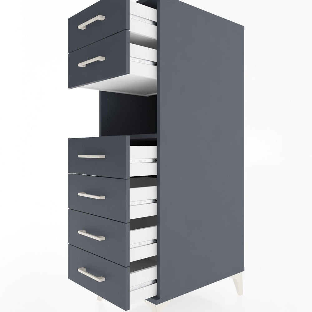 Woodntry Modular Cabinet Anthracite 44x30x122 cm with Drawers and Shelves CR60-2