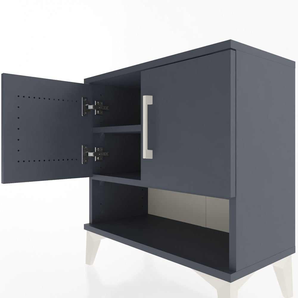 Woodntry Modular Nightstand Anthracite 60x30x52 cm with Cover and Shelf KR10-2