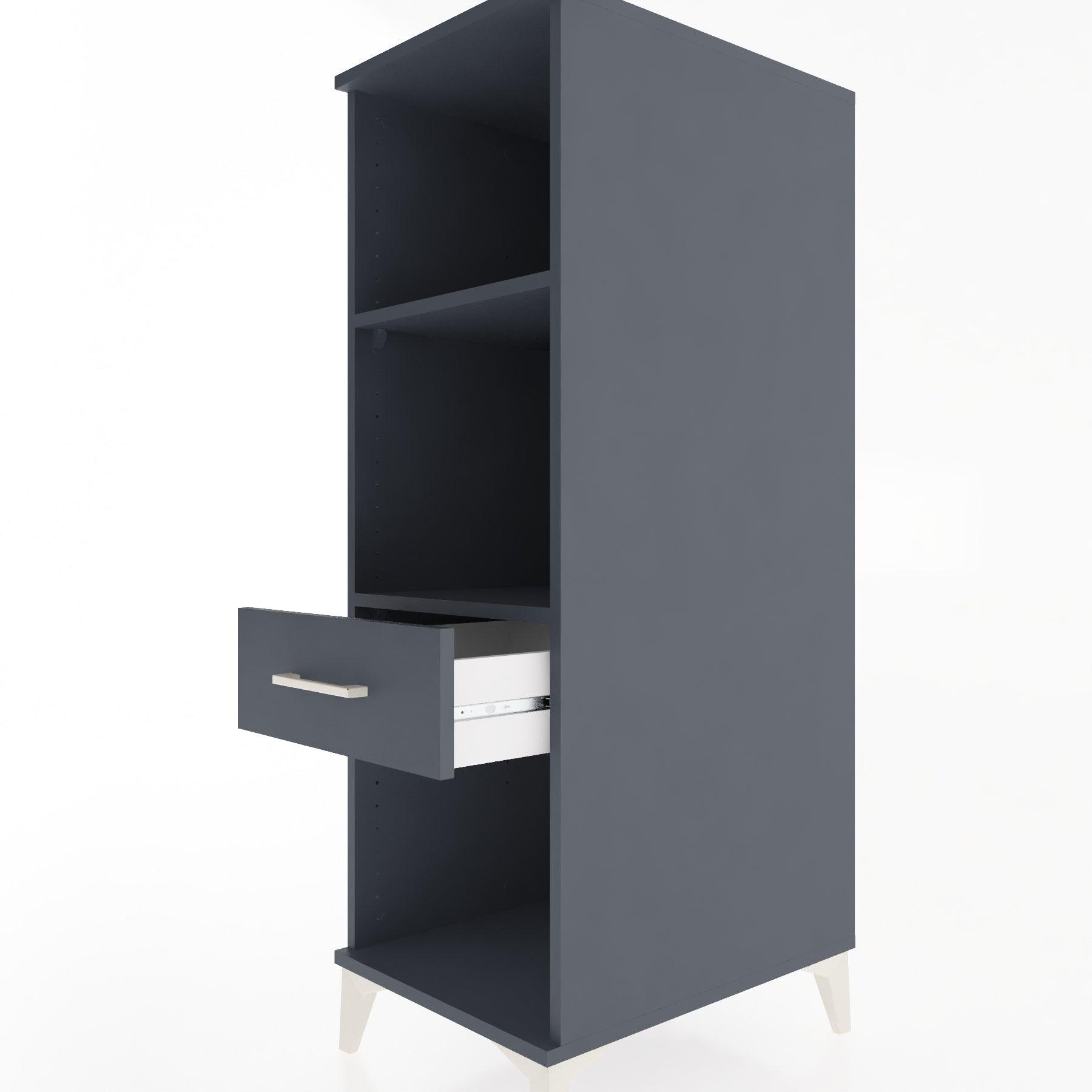 Woodntry Modular Cabinet Anthracite 44x30x122 cm with Drawers and Shelves CR110-2