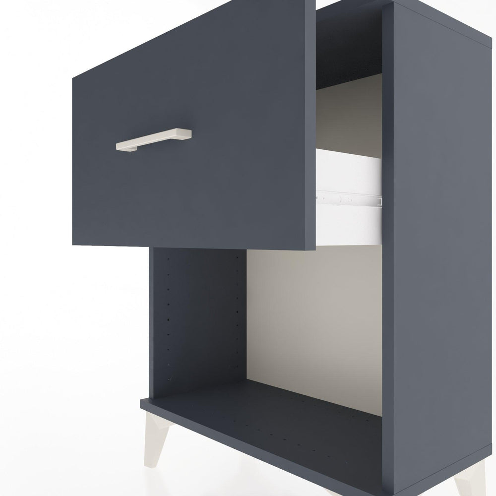 Woodntry Modular Nightstand Anthracite 60x30x68 cm with Drawer and Shelf CR10-2