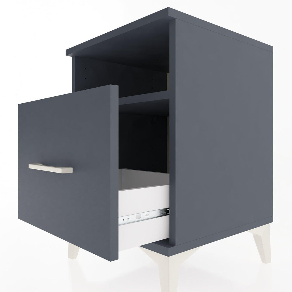 Woodntry Modular Nightstand Anthracite 44x44x52 cm with Drawers and Shelves CR10-2