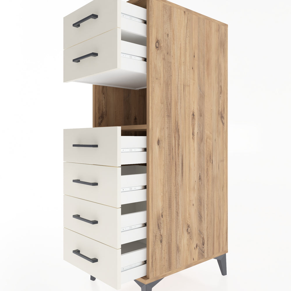 Woodntry Modular Cabinet Pine 44x59x122 cm with Drawers and Shelves CR60-3