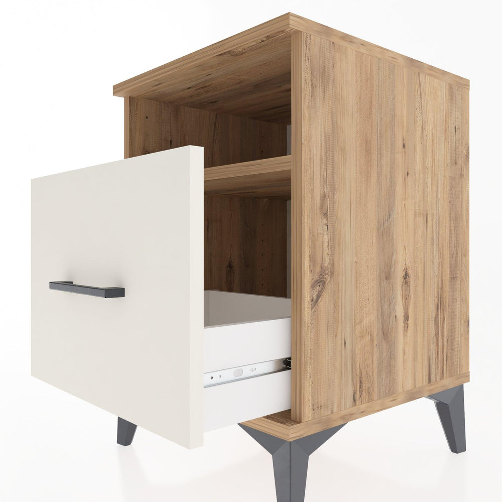 Woodntry Modular Nightstand Pine 44x44x52 cm with Drawers and Shelves CR10-3