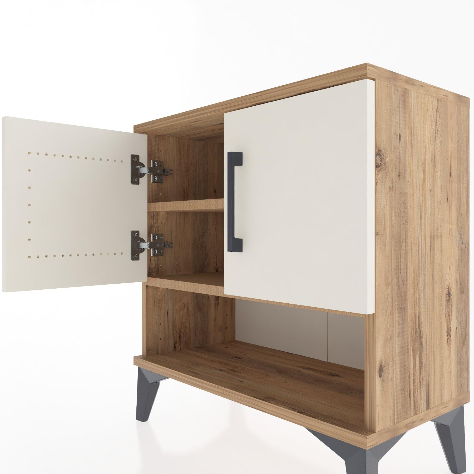 Woodntry Modular Nightstand Pine 60x30x52 cm with Cover and Shelf KR10-3