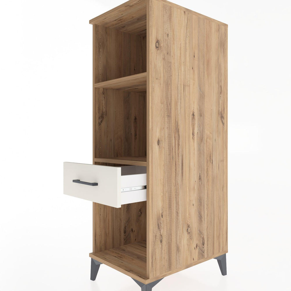 Woodntry Modüler Dolap Çam 44x30x122 cm Çekmeceli ve Raflı CR110-3