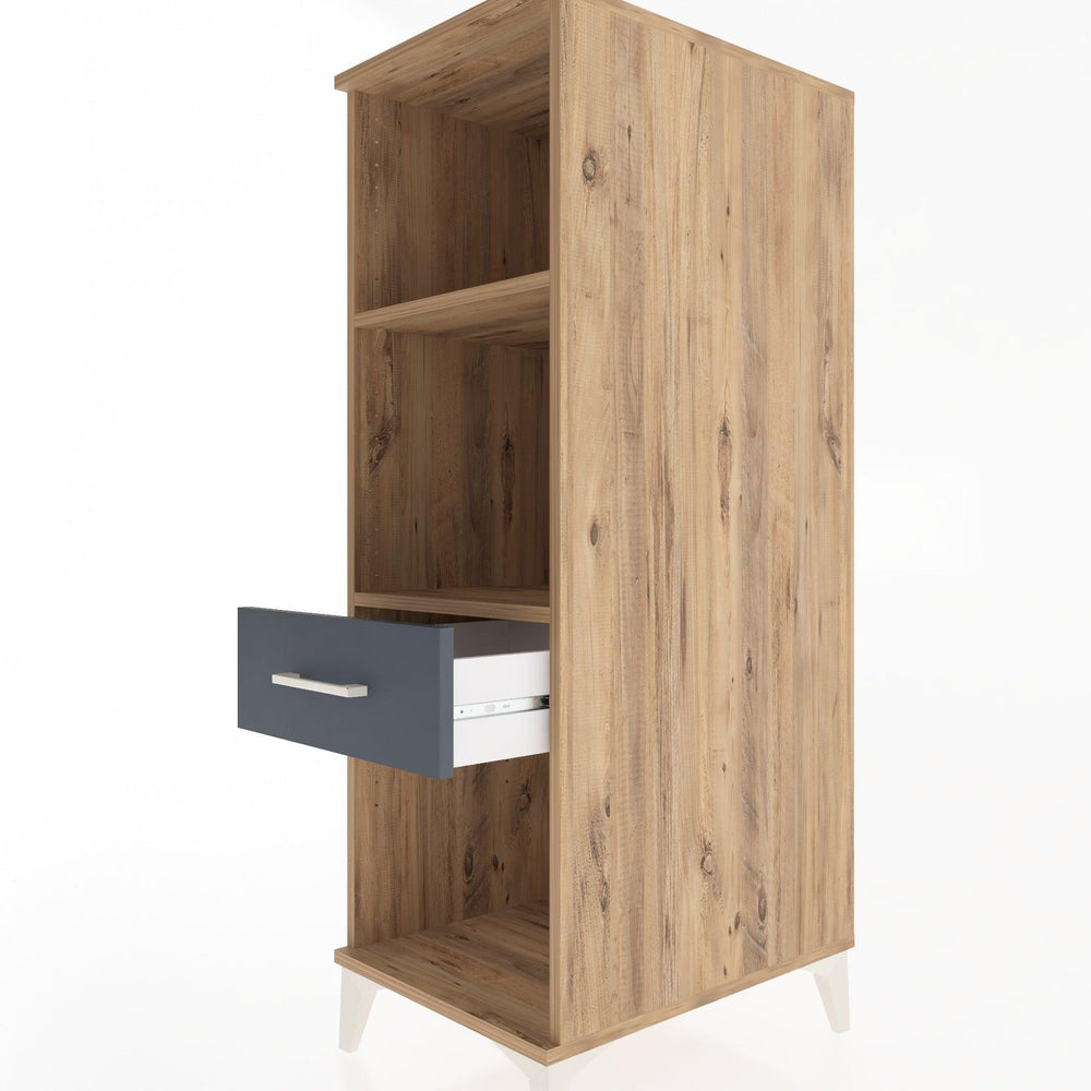 Woodntry Modüler Dolap Çam 44x30x122 cm Çekmeceli ve Raflı CR110-3