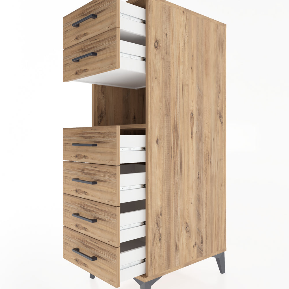 Woodntry Modular Cabinet Pine 44x59x122 cm with Drawers and Shelves CR60-3