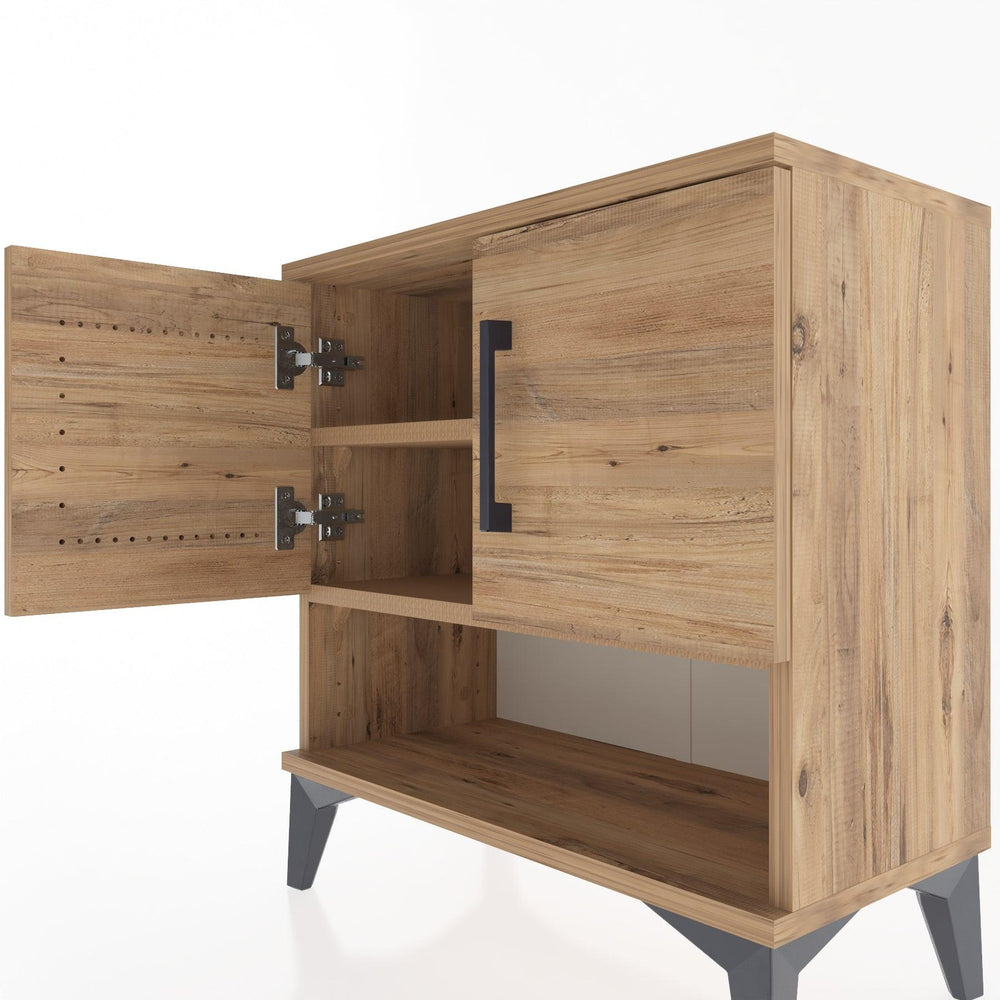 Woodntry Modular Nightstand Pine 60x30x52 cm with Cover and Shelf KR10-3