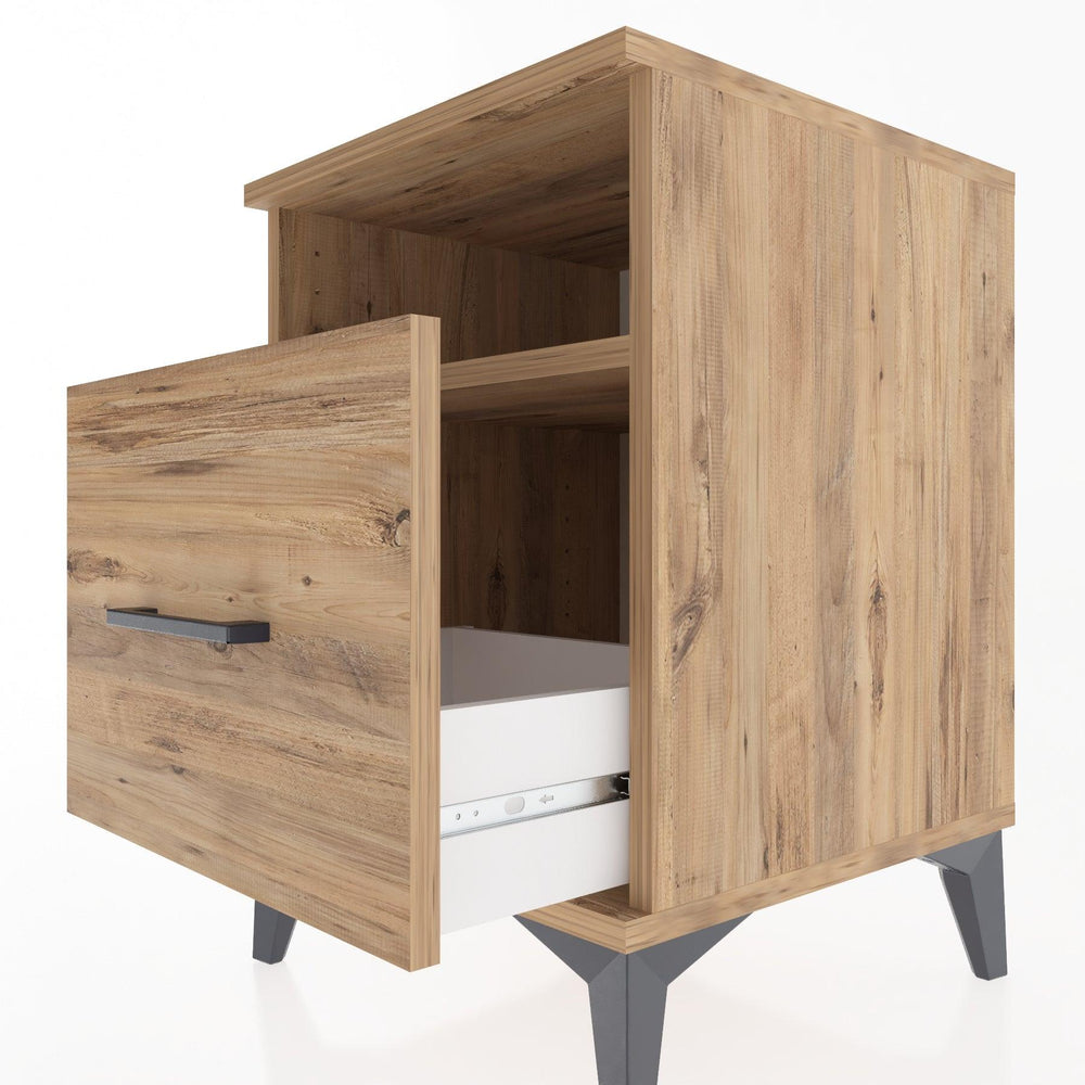Woodntry Modular Nightstand Pine 44x44x52 cm with Drawers and Shelves CR10-3