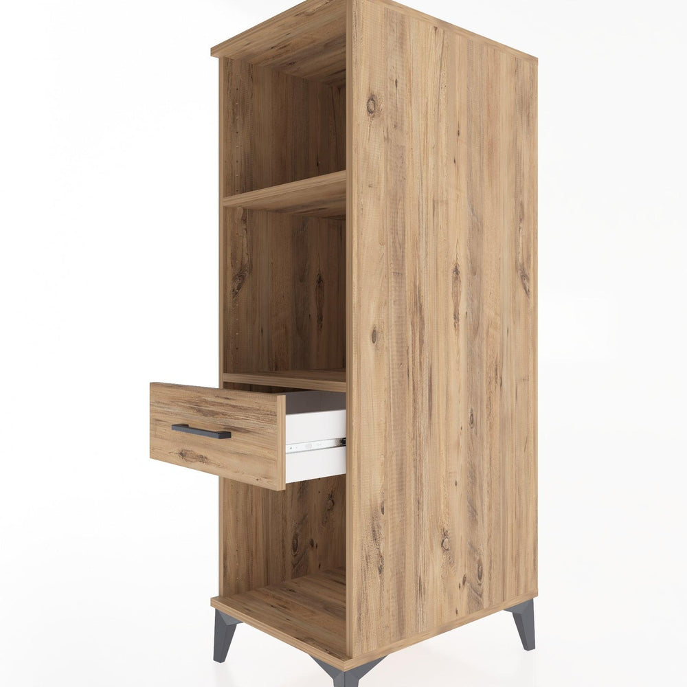 Woodntry Modüler Dolap Çam 44x30x122 cm Çekmeceli ve Raflı CR110-3