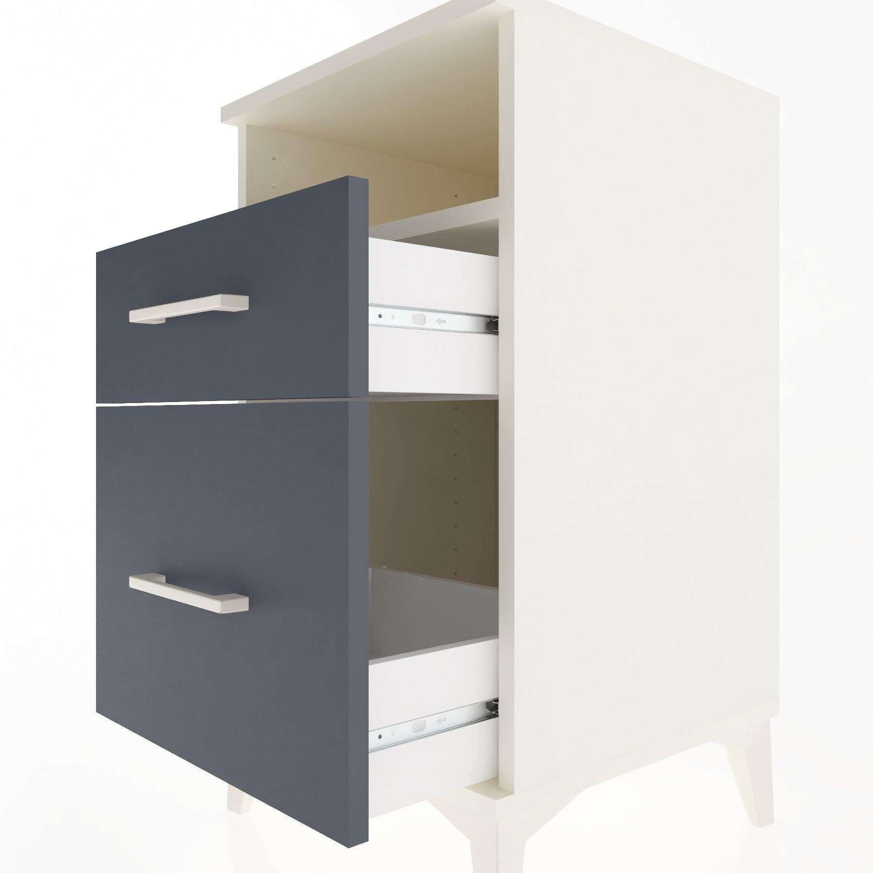 Woodntry Modular Nightstand Moonstone 44x44x68 cm with Drawer and Shelf CR11-1