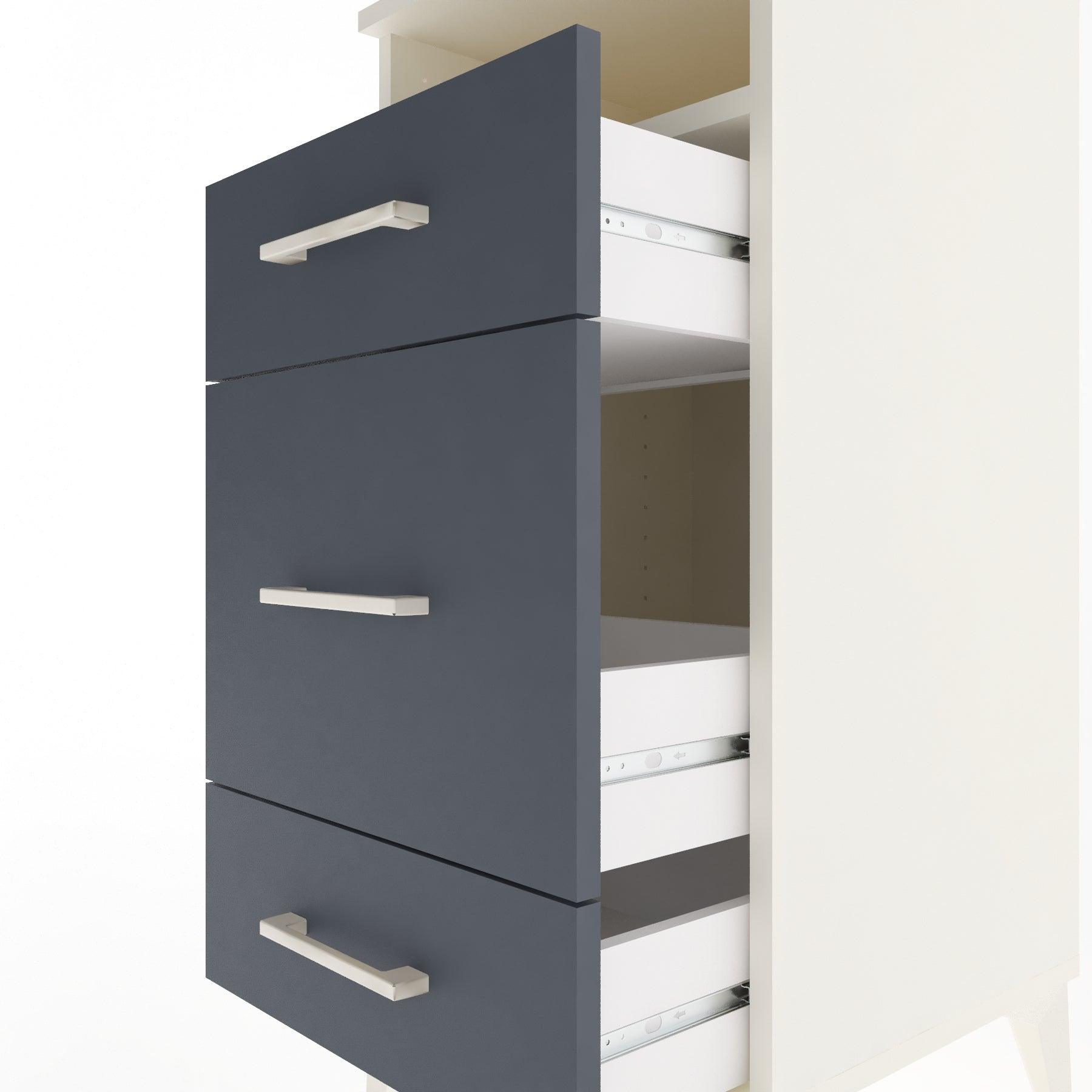 Woodntry Modular Nightstand Moonstone 44x44x84 cm with Drawer and Shelf CR11-1