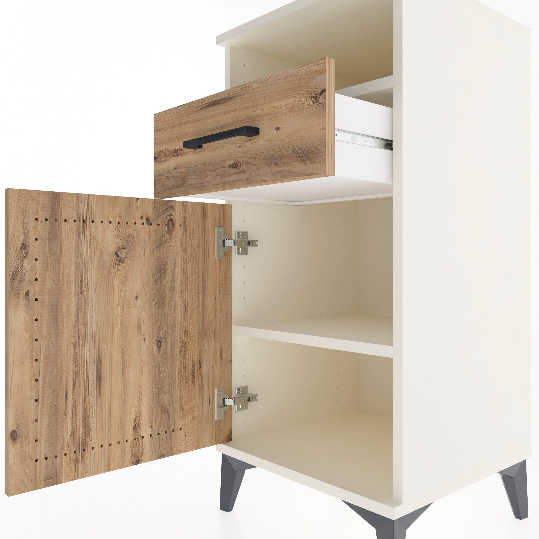 Woodntry Modular Nightstand Moonstone 44x44x84 cm Functional F33-1