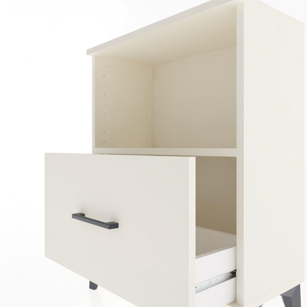Woodntry Modular Nightstand Moonstone 60x30x68 cm with Drawer and Shelf CR11-1