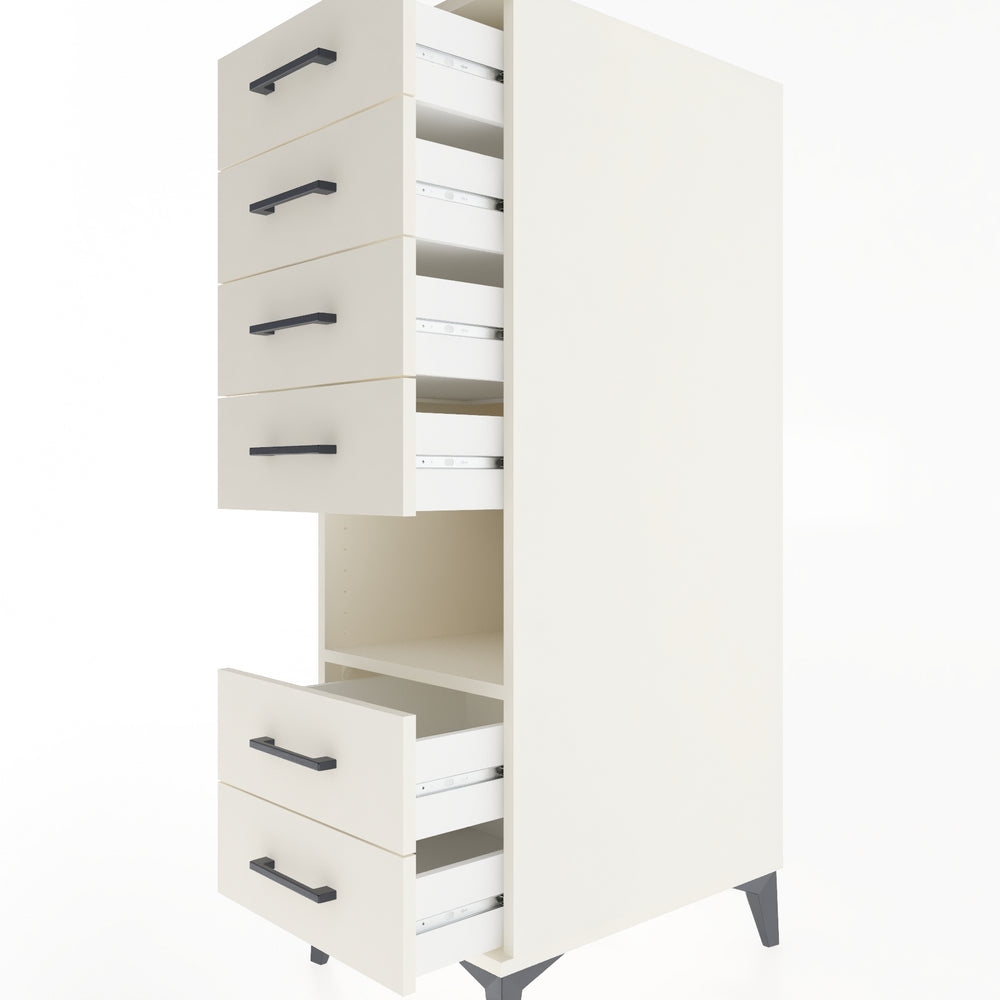 Woodntry Modular Cabinet Moonstone 44x59x122 cm with Drawers and Shelves CR61-1