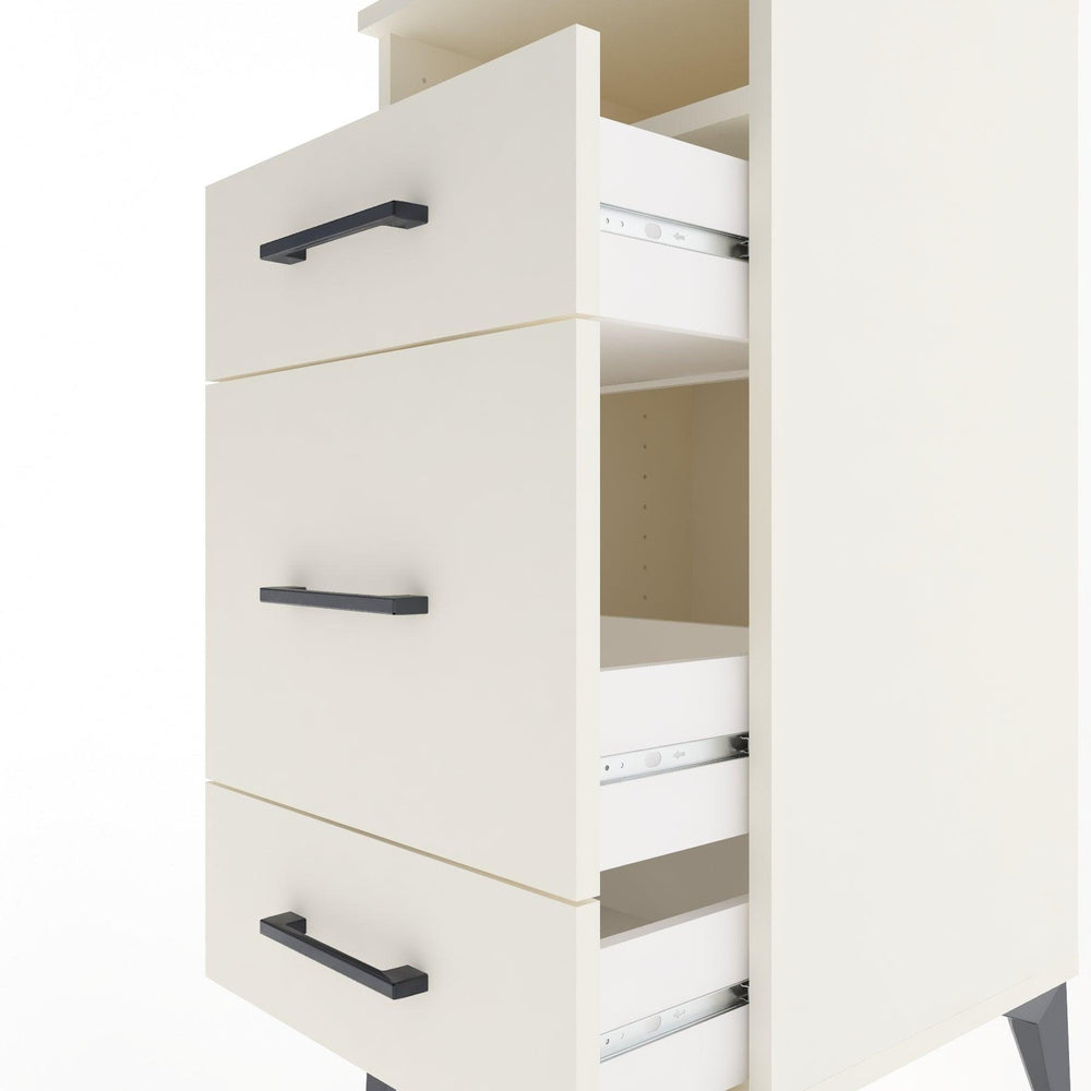 Woodntry Modular Nightstand Moonstone 44x44x84 cm with Drawer and Shelf CR11-1