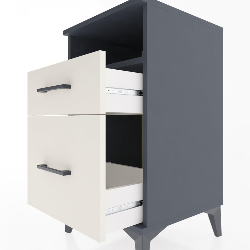 Woodntry Modular Nightstand Anthracite 44x44x68 cm with Drawers and Shelves CR11-2