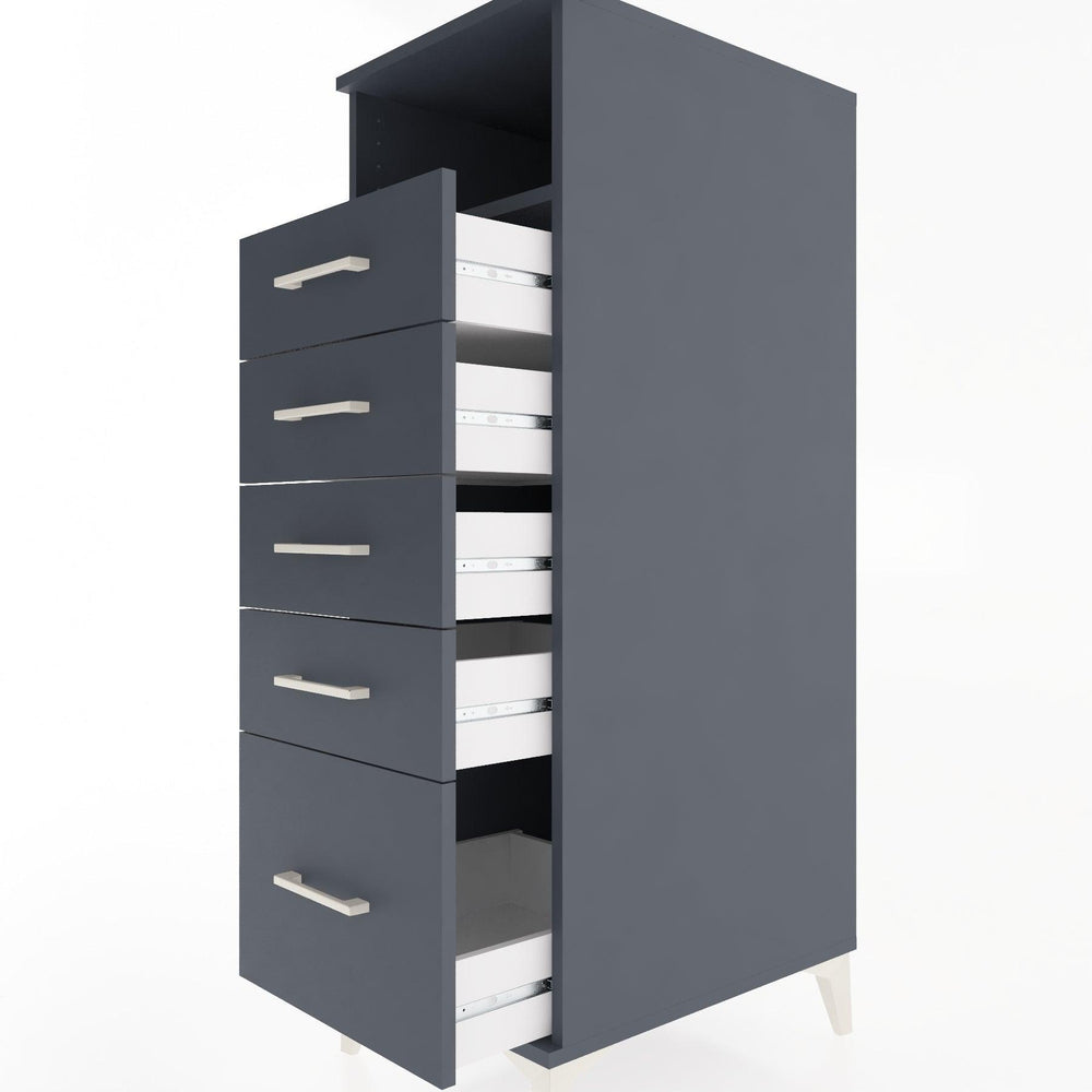 Woodntry Modular Cabinet Anthracite 44x30x122 cm with Drawers and Shelves CR111-2