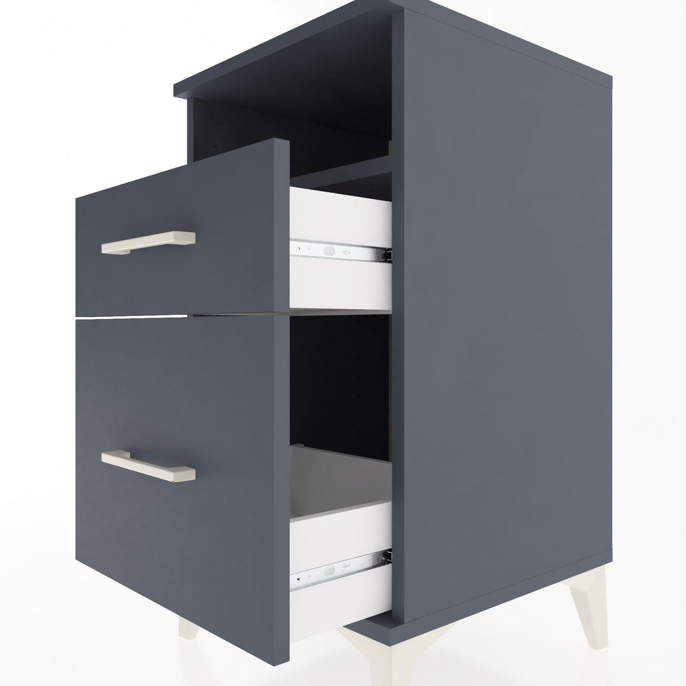 Woodntry Modular Nightstand Anthracite 44x44x68 cm with Drawers and Shelves CR11-2