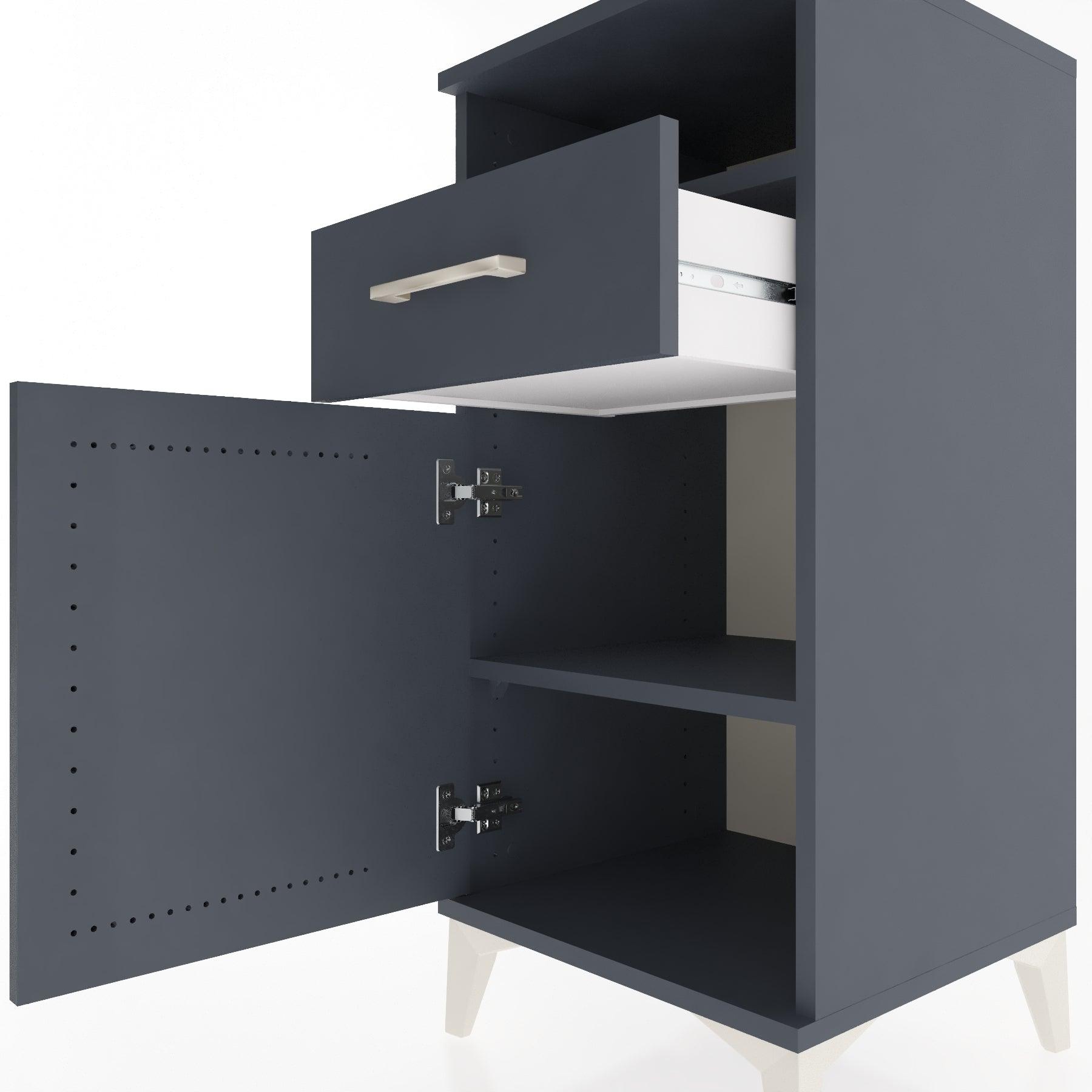 Woodntry Modular Nightstand Anthracite 44x44x84 cm Functional F33-2