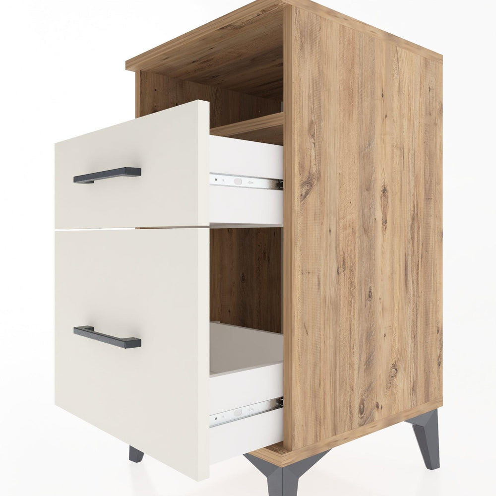 Woodntry Modular Nightstand Pine 44x44x68 cm with Drawers and Shelves CR11-3