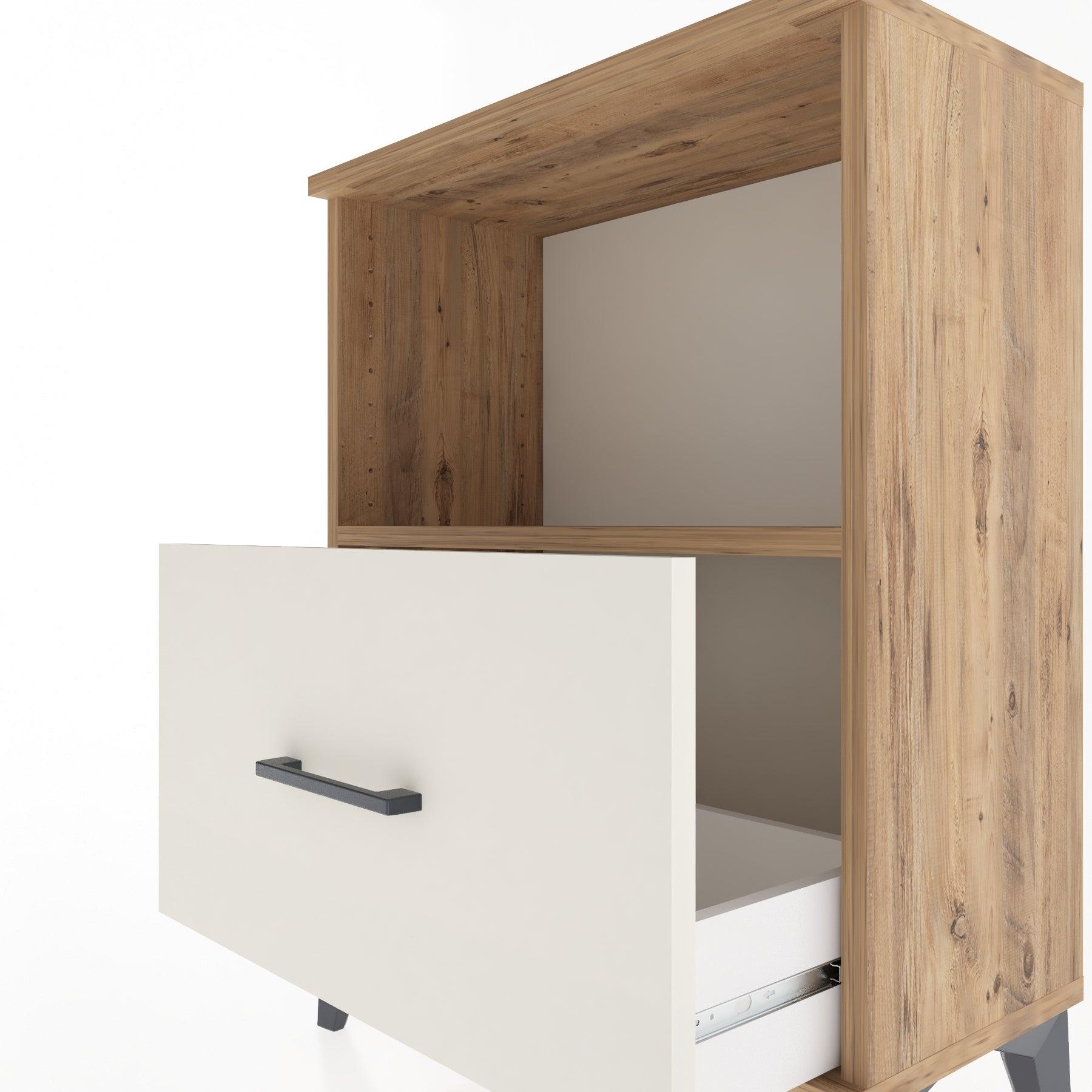 Woodntry Modular Nightstand Pine 60x30x68 cm with Drawers and Shelves CR11-3