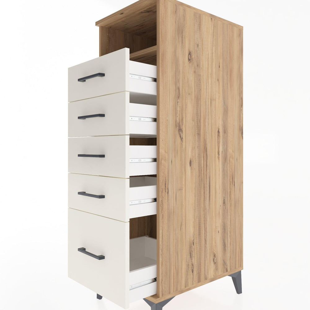 Woodntry Modular Cabinet Pine 44x30x122 cm with Drawers and Shelves CR11-3