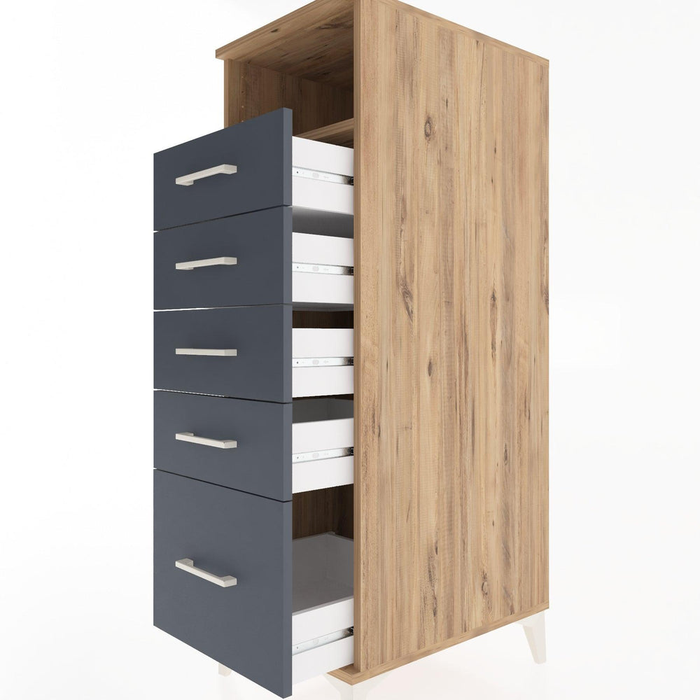 Woodntry Modular Cabinet Pine 44x59x122 cm with Drawers and Shelves CR111-3