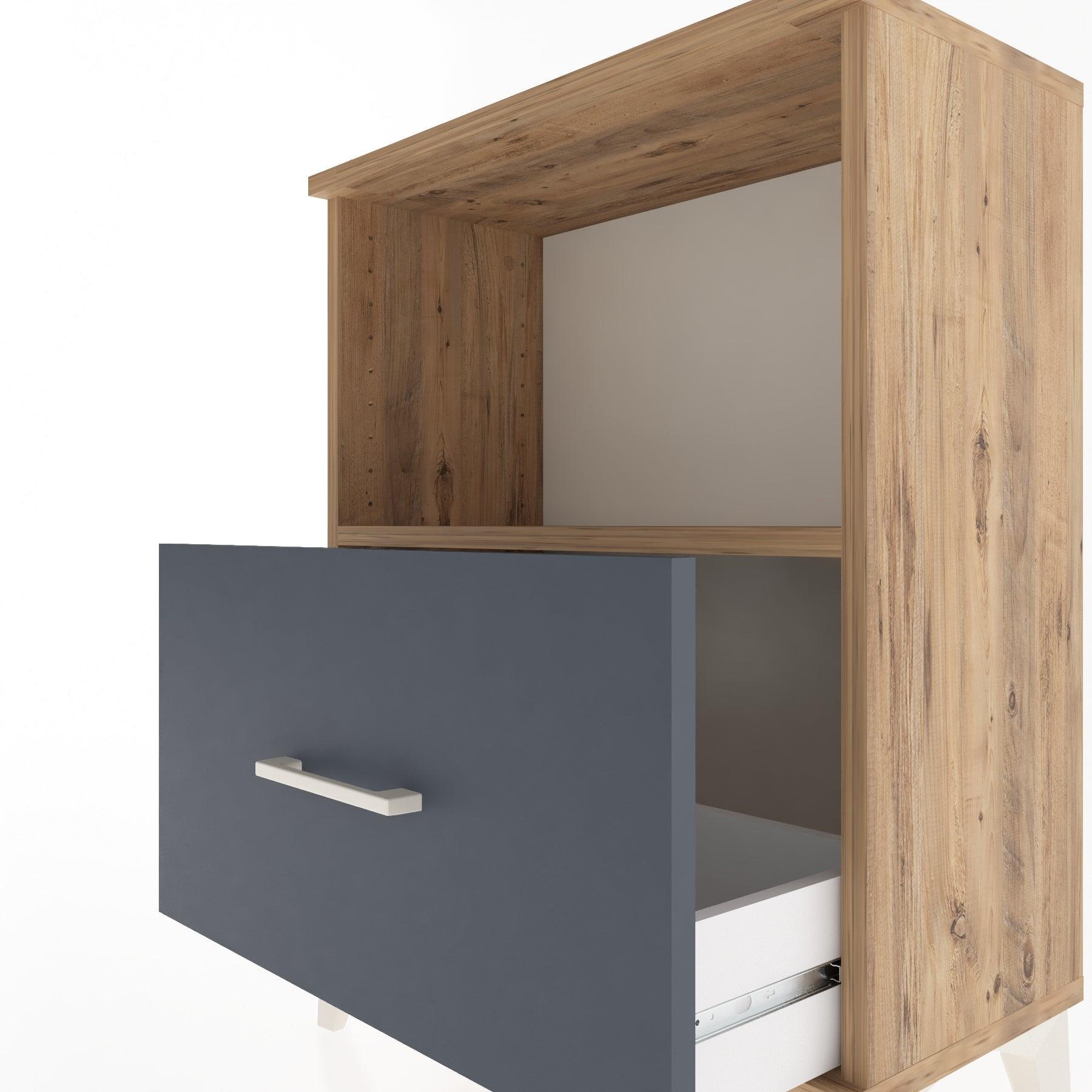 Woodntry Modular Nightstand Pine 60x30x68 cm with Drawers and Shelves CR11-3