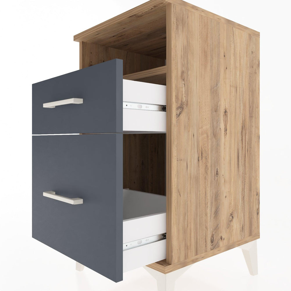 Woodntry Modular Nightstand Pine 44x44x68 cm with Drawers and Shelves CR11-3