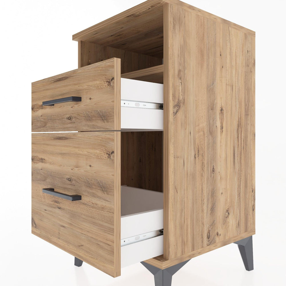 Woodntry Modular Nightstand Pine 44x44x68 cm with Drawers and Shelves CR11-3